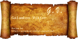Galambos Viktor névjegykártya
